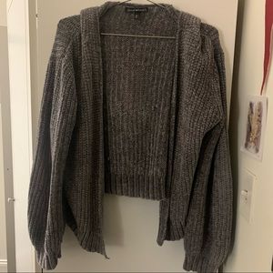 Super soft grey knitted cropped cardigan